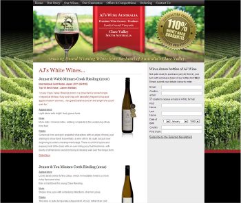 AJ's Winery, Website