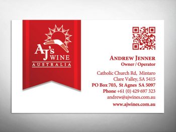 AJ's Wines business card