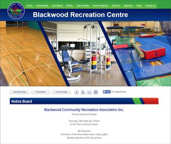Blackwood Recreation Centre, Adaptive web design