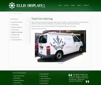 Ellis Displays, Web Design