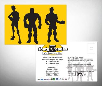 Footy 3 Codes postcard