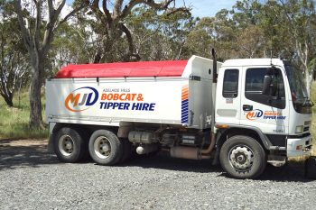 MJD Bobcat and Tipper Hire vehicle signage