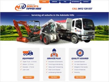MJD Bobcat and Tipper Hire website - home page